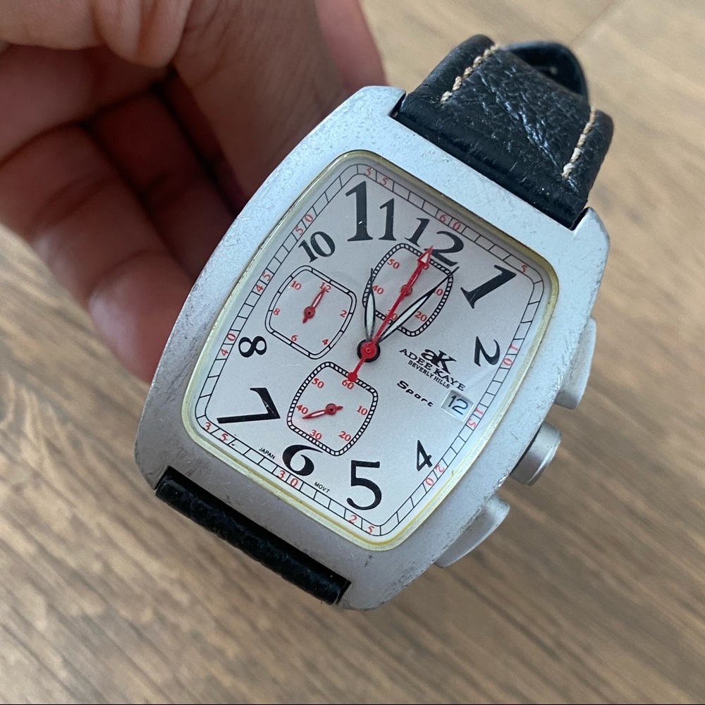 Adee Kaye Unisex Big Face Watch w Leather Band